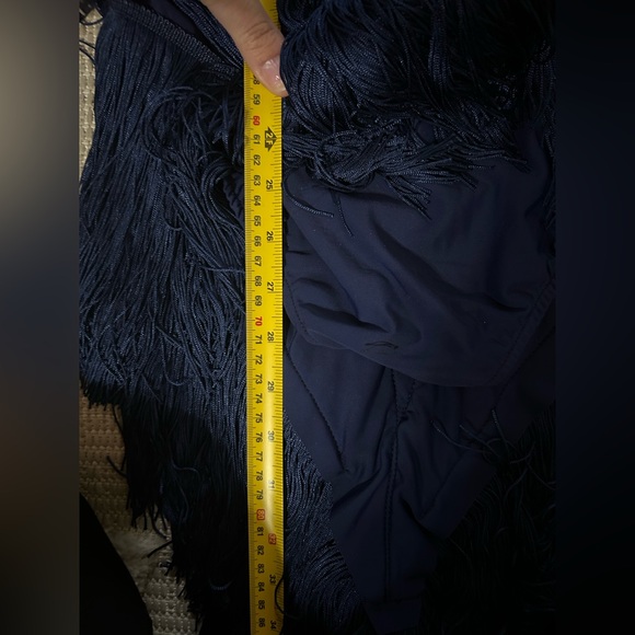 Navy and Silver Fringe Ballroom Rhythm Dance Dress - Picture 9 of 9